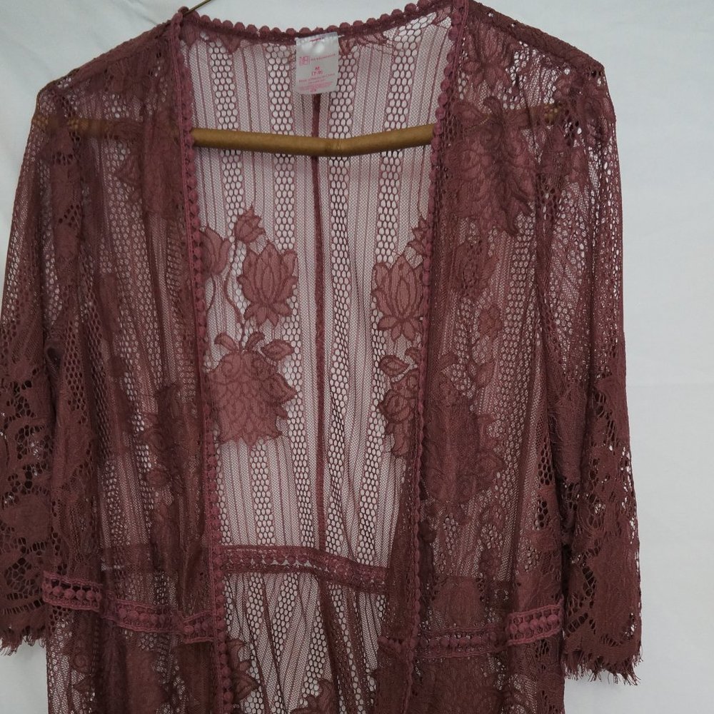 No Boundaries Soft Lace Cardigan with sleeves